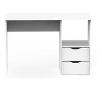 Bureau 2 tiroirs coloris blanc - Hauteur 76 x Longueur 115 x Profondeur 50 cm -PEGANE- blanc