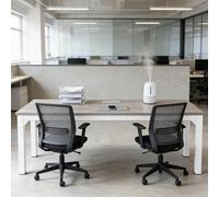 Bureau 200 x 70 cm - Bureau d'ordinateur pour 2 personnes - Avec structure en métal et panneau de particules - Table de travail stable pour bureau et bureau communautaire - Design industriel (taupe