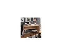Bureau 3 tiroirs 120x55x75 cm décor chêne - HELISA