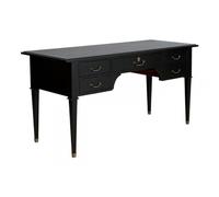 Bureau 5 tiroirs bois noir - cénacle