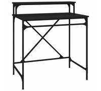 Bureau 80x50x90 cm Bois d'ingénierie et fer Noir | Design industriel, bois résistant à l'humidité, cadre en fer robuste, fixation murale incluse, taille compacte