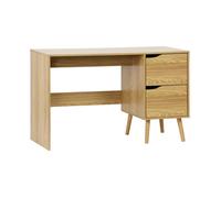 Bureau à 2 tiroirs effet frêne