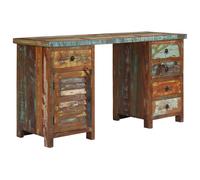 Bureau à Caissons Bois de Manguier Massif 140x50x77 cm Informatique vidaXL