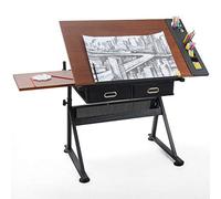 Bureau à dessin réglable, table inclinée avec rangement, surface de dessin en érable, idéale pour le bureau à domicile, table de chevalet d'artiste pour les paysages créatifs