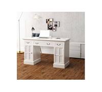 vidaXL Bureau à double piédestal Blanc 140 x 48 x 80 cm