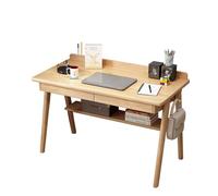 Bureau À Écriture for Poste De Travail,Table D'Étude en Bois,Bureau D'ordinateur avec Tiroir,Crochet Latéral,Style Moderne,pour Bureau,Chambre,Salon,pour Etudier Travailler(Wood,47.2" L(120cm))