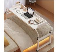 Bureau à roulettes pour ordinateur portable - Table mobile avec roulettes pour une utilisation pratique avec des cadres de lit jumeaux/double/queen/king size