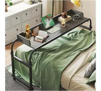 Bureau à Roulettes sur le Lit, Table de Lit Réglable Noir avec Roulettes Pivotantes