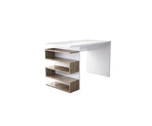 Bureau Aarhus design avec rangements latéraux MDF Marron et blanc 120x60x75 cm