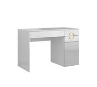 Bureau Adela 115x55cm avec 3 tiroirs Blanc Haute brillance Vicco 43657
