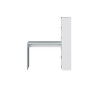Bureau ADELE avec étagère de rangement réversible intégrée L120cm X P53cm X H144cm - Blanc