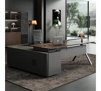 Bureau administratif Luxueux en Forme de L - 63/70,9/78,74 Pouces, spacieux, en Bois Massif, Poste de Travail administratif Moderne et Simple