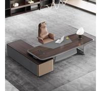 Bureau administratif Luxueux en Forme de L - 70,9/78,74 Pouces - Bureau d'ordinateur spacieux en Bois Massif, Poste de Travail administratif Moderne et Simple