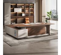 Bureau administratif luxueux en forme de L - 78,74/86,6 pouces, spacieux bureau d'ordinateur de direction en bois massif, poste de travail administratif moderne et simple (convient pour le bureau)