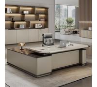 Bureau administratif Luxueux en Forme de L - 78,74/86,6 Pouces, spacieux Bureau d'ordinateur de Direction en Bois Massif, Poste de Travail administratif Moderne et Simple