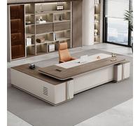 Bureau administratif luxueux en forme de L - 78,74/86,6 pouces, spacieux bureau d'ordinateur de direction en bois massif, poste de travail administratif moderne et simple (convient pour le bureau)