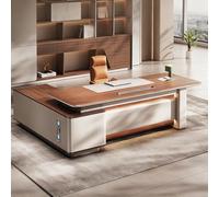 Bureau administratif luxueux en forme de L - 78,74/86,6 pouces, spacieux bureau d'ordinateur de direction en bois massif, poste de travail administratif moderne et simple (convient pour le bureau)