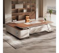 Bureau administratif luxueux en forme de L - 78,74/86,6 pouces, spacieux bureau d'ordinateur de direction en bois massif, poste de travail administratif moderne et simple (convient pour le bureau)