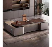 Bureau administratif luxueux en forme de L - 78,74/86,6 pouces, spacieux bureau d'ordinateur de direction en bois massif, poste de travail administratif moderne et simple (convient pour le bureau)