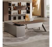 Bureau administratif Luxueux en Forme de L - 78,74/94,5 Pouces, spacieux Bureau d'ordinateur de Direction en Bois Massif, Poste de Travail administratif Moderne et Simple