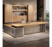 Bureau administratif Luxueux en Forme de L - 94,5/110,2 Pouces, spacieux Bureau d'ordinateur de Direction en Bois Massif, Poste de Travail administratif Moderne et Simple