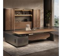 Bureau administratif Luxueux en Forme de L - 94,5/110,2 Pouces, spacieux Bureau d'ordinateur de Direction en Bois Massif, Poste de Travail administratif Moderne et Simple