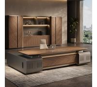 Bureau administratif Luxueux en Forme de L - 98,43/114,2 cm - Bureau d'ordinateur spacieux en Bois Massif, Poste de Travail administratif Moderne et Simple