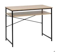 5five Bureau Aliaj - effet bois naturel et noir - 2 niveaux - L90 x l45 x H75 cm