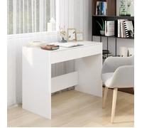 Bureau - ALOMEJOR - LeDivil - 101x50x76,5 cm - 2 tiroirs - Bois aggloméré - Blanc mat