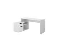Bureau angulaire coloris blanc - Longueur 139 x Profondeur 92 x Hauteur 75 cm --