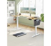 Bureau Assis-Debout 160 Cm Effet Bois Blanc Jaune Pastel Jaune