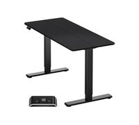ONKRON Bureau Assis Debout avec Plateau 140 x 60 cm, Bureau Reglable en Hauteur Electrique avec Moteur - Bureau Qui Monte et Qui Descend Max Charge de 60 kg/Bureau Assis Debout Electrique WDT221E Noir