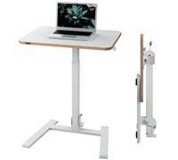 Bureau assis-debout compact pliable Leitz Ergo - Plateau 65 x 46 cm - Réglable en hauteur de 74 à 109 cm - Blanc