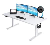 Bureau assis debout électrique - COMHOMA - 140 x 60 - Hauteur 72-114 cm - Mémoire 2 hauteurs - Capacité 80 kg