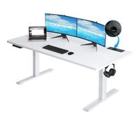 Bureau assis-debout électrique - COMHOMA - 160 x 70 cm - 72-114 cm réglable - Mémoire 2 hauteurs - 80 kg