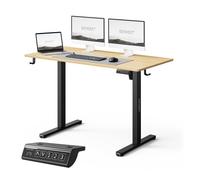 SENSE7 Nojo Light Bureau Électrique Pin Noir 120x60cm - Bureau Réglable Moderne Finition Bois avec Mémoire