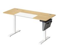 Bureau Assis Debout Électrique - SONGMICS - 60 x 140 x (72-120) cm - Jaune Pastel - Blanc Classique