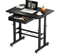 Bureau assis debout - GTPLAYER - 80×50 (73-115 cm) - Réglable - 1 tiroir - Noir