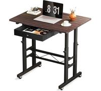Bureau assis-debout - GTPLAYER - Bureau Assis Debout - 80×50 cm - Réglable 73-115 cm - Rangement & roulettes