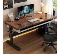 Bureau assis-debout manuel avec manivelle ergonomique, hauteur réglable pour bureau à domicile, étude ou jeu, cadre en acier robuste et bureau spacieux