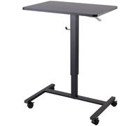 Bureau assis/debout manuel avec roulettes - coloris noir [General Office]