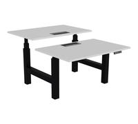 Bureau assis-debout partagé Activ'o - Réglage électrique en hauteur - L.120 x P.80 cm - Plateau Blanc avec top access - Pieds Noir