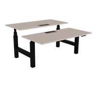 Bureau assis-debout partagé Activ'o - Réglage électrique en hauteur - L.160 x P.80 cm - Plateau Argile avec top access - Pieds Noir