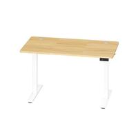 Bureau Assis-debout Réglable en Hauteur, avec Fonction Mémoire, Rappel de Sédentarité, 120 x 60 cm, Couelur Chêne