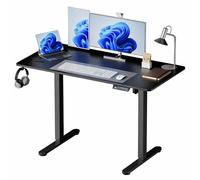 Bureau Assis-Debout Relaxdays, électrique, Affichage LED, Choix de Tailles, métal, Aspect Bois