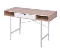 Bureau avec 1 compartiment Chêne et blanc Blanc