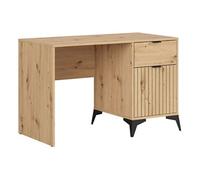 Bureau avec 1 porte et tiroir coloris Chêne artisan - Longueur 120 x Profondeur 60 x Hauteur 78 cm - -
