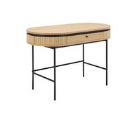 Bureau avec 1 tiroir - Placage chêne - Coloris : Naturel et noir - CARDIONA