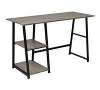 Bureau Avec 2 Étagères Gris Et Chêne Multicolore