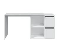 Bureau avec 2 niches et 2 portes coloris Blanc Artik en MDF - Dim: 74 x 120 x 77 cm --